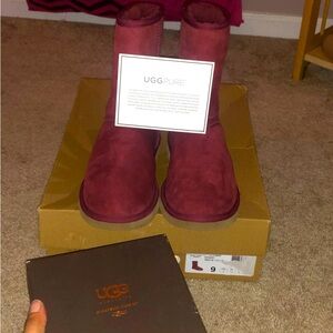 Burgundy Ugg Boots + UGG Care Kit + UGG PURE Certification